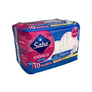 Toalla Sanitaria Saba Clasica con Alas - 10 unidades Supermercado Online Guatemala
